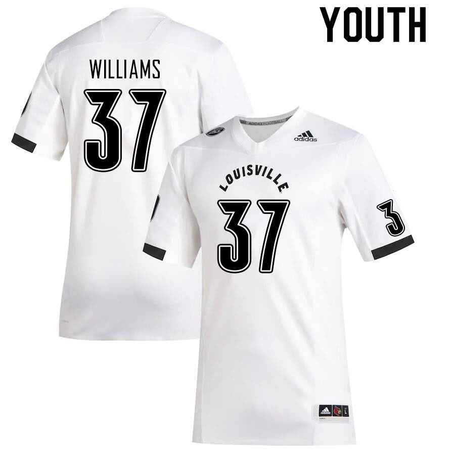 Youth #37 Jacob Williams Louisville Cardinals College Football Jerseys Sale-White - Click Image to Close